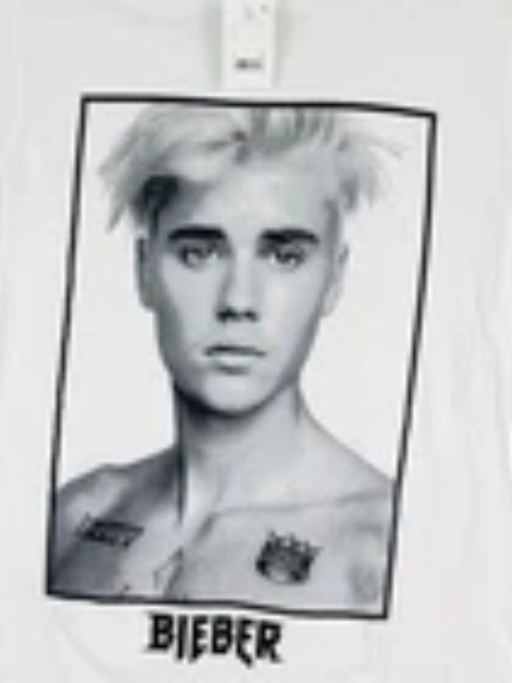 Justin Bieber Graphic T-Shirt Women’s Medium White Cotton Tee NWT Classic Style - Picture 3 of 5